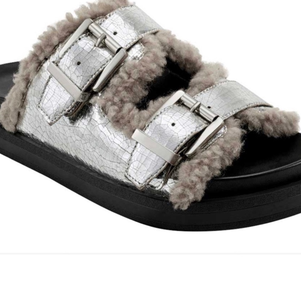 NWOT AEROSOLES Faux-Shearling Sandals